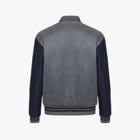Blouson Teddy en cachemire - Gris & Bleu