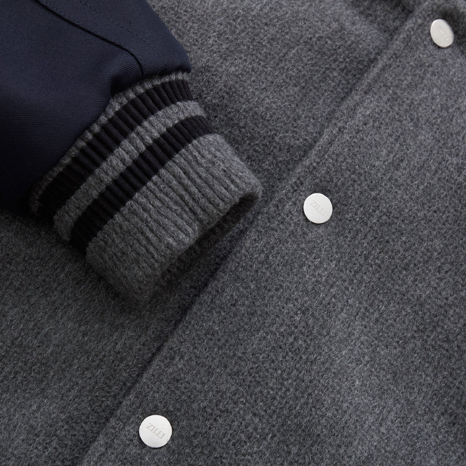 Blouson Teddy en cachemire - Gris & Bleu