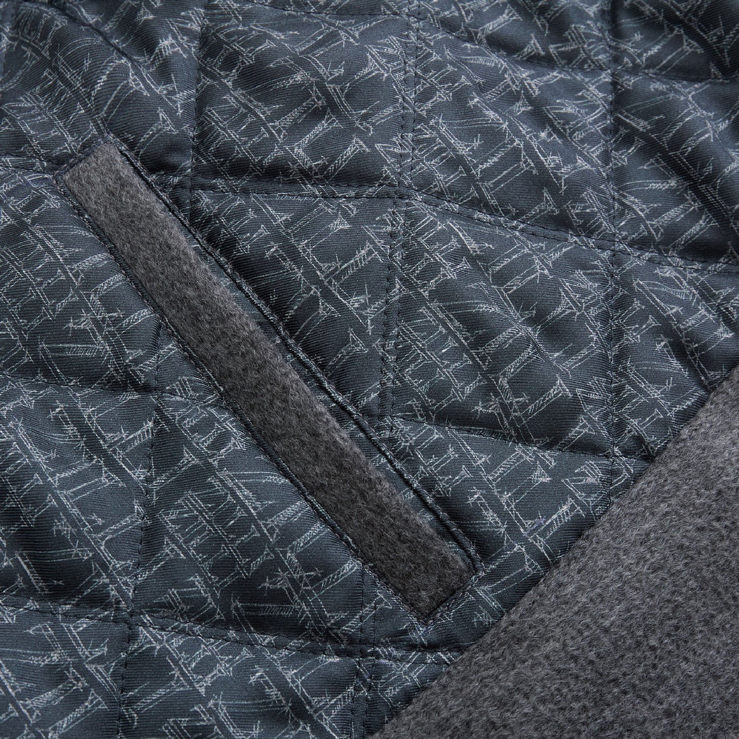 Blouson Teddy en cachemire - Gris & Bleu