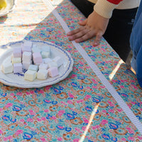 Nappe Bonjour en voile de coton - Bleu