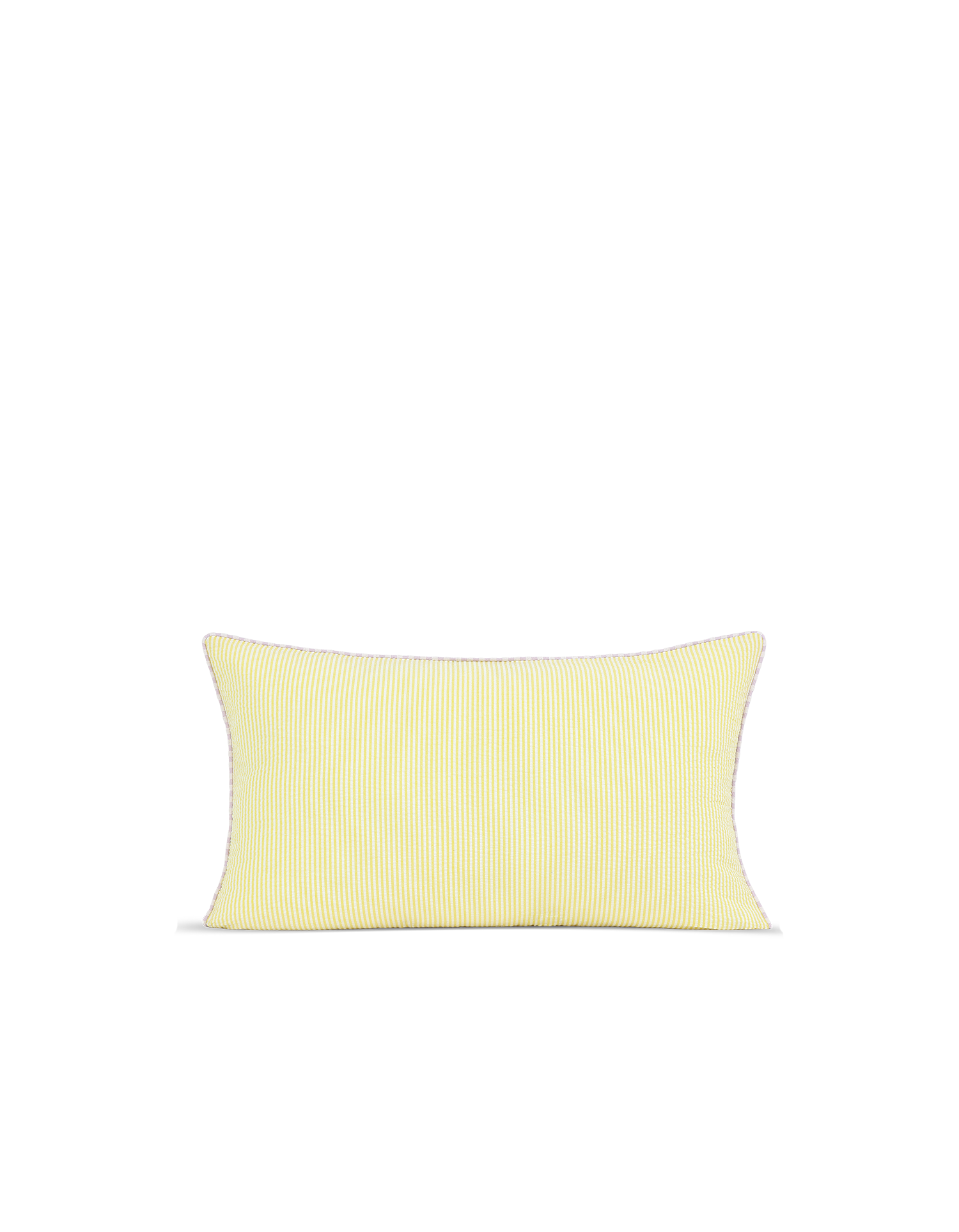 Housse de coussin Seersucker en coton tissé - Jaune