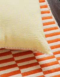 Housse de coussin Seersucker en coton tissé - Jaune