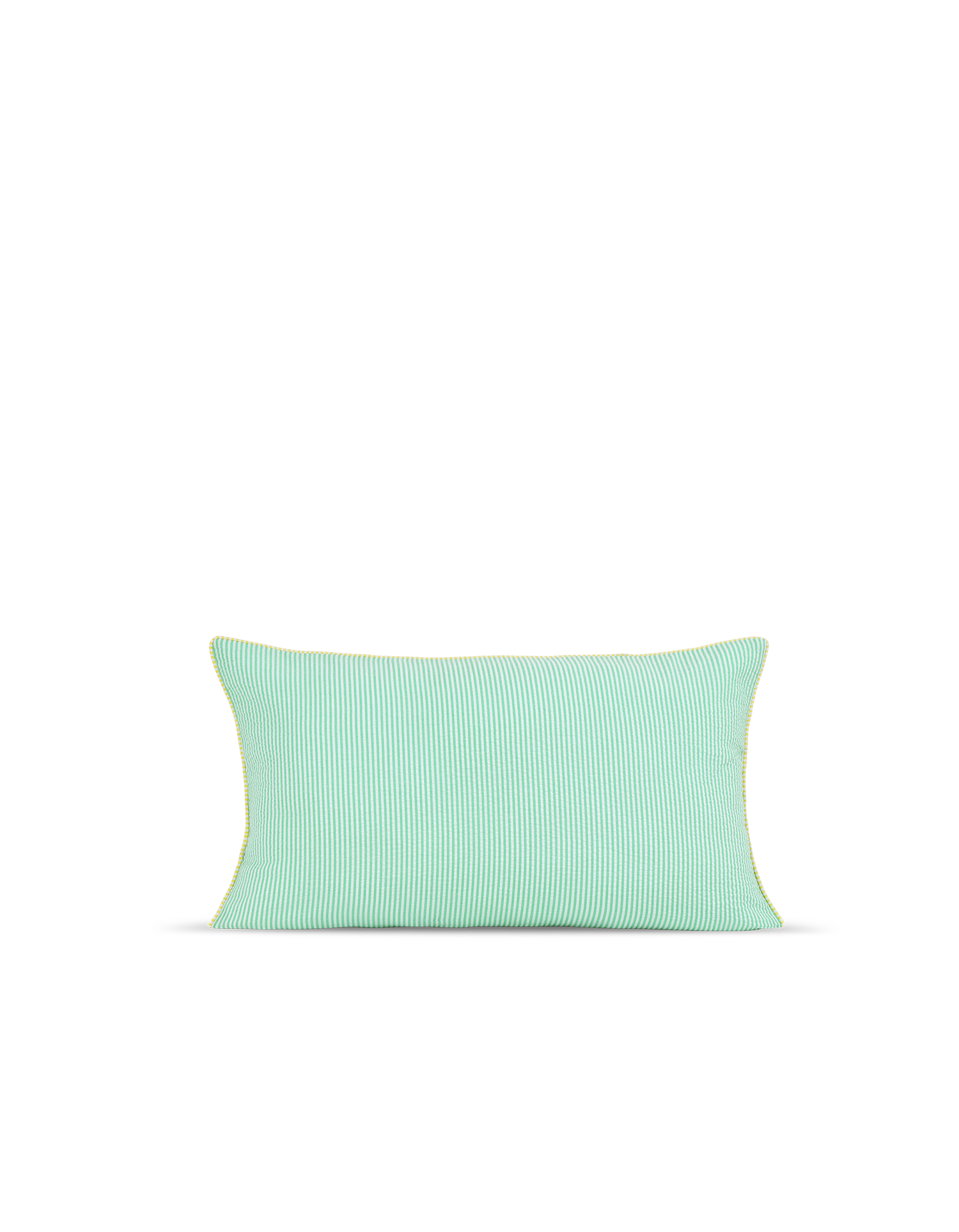 Housse de coussin Seersucker en coton tissé - Vert
