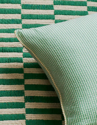 Housse de coussin Seersucker en coton tissé - Vert
