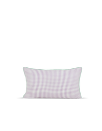 Housse de coussin Seersucker en coton tissé - Vichy Lilas