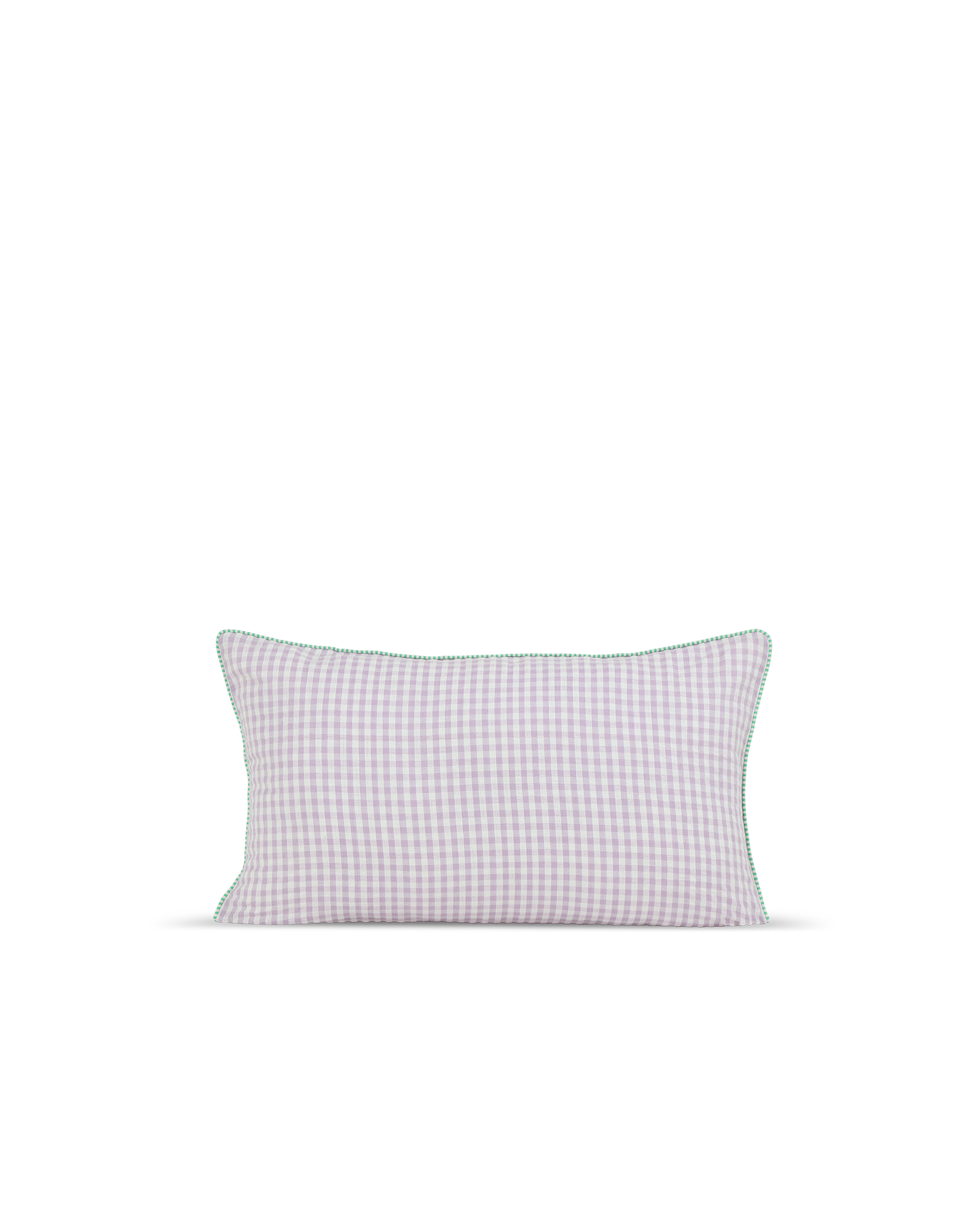 Housse de coussin Seersucker en coton tissé - Vichy Lilas