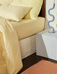 Maxi Seersucker woven cotton cushion cover - Yellow