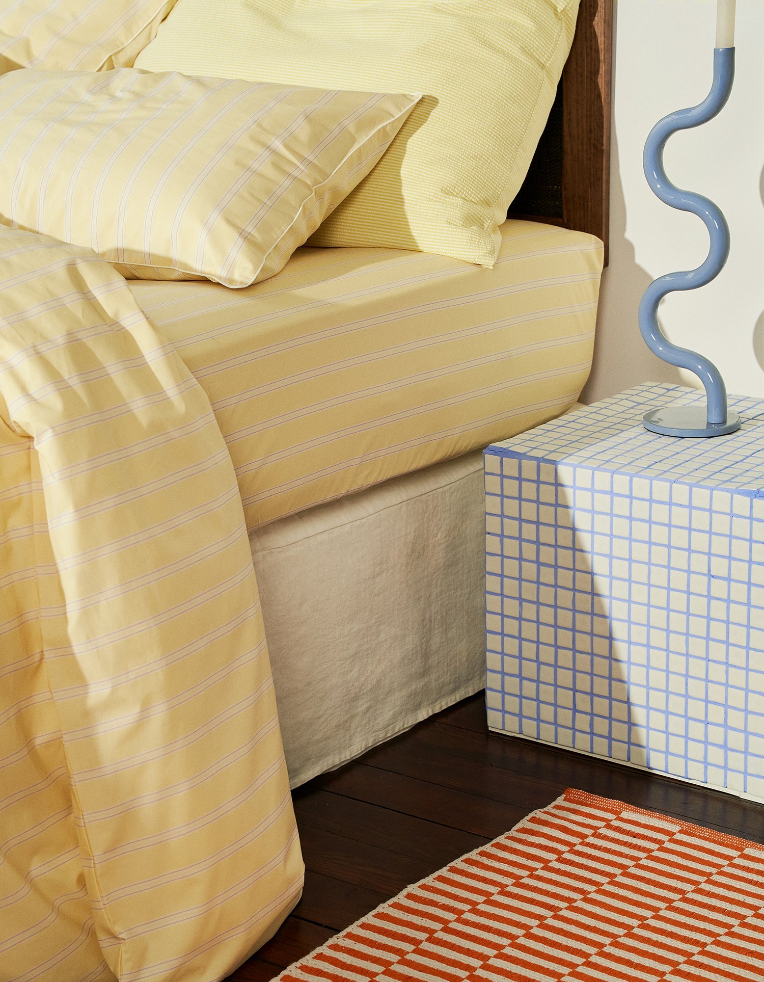 Maxi Seersucker woven cotton cushion cover - Yellow