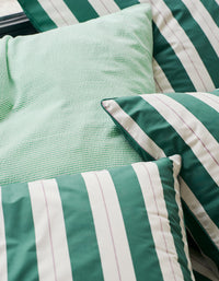 Housse de coussin Maxi Seersucker en coton tissé - Vert