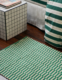 Tapis Damier en coton - Damier Vert
