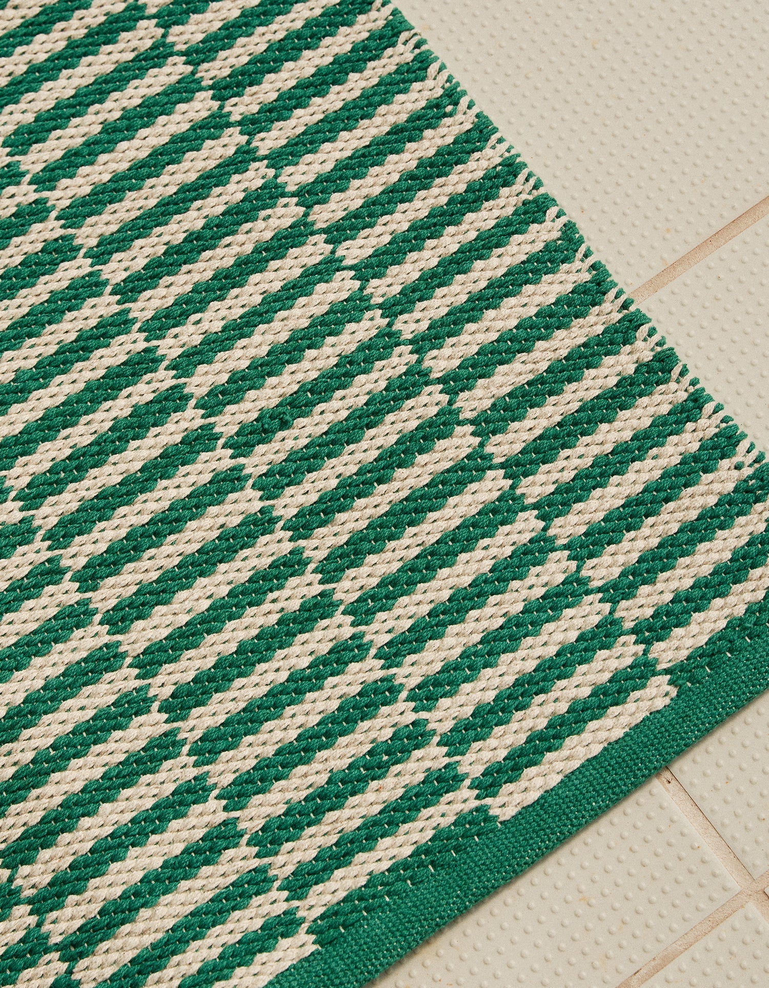 Tapis Damier en coton - Damier Vert