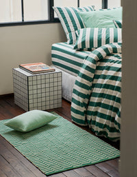 Tapis Damier en coton - Damier Vert