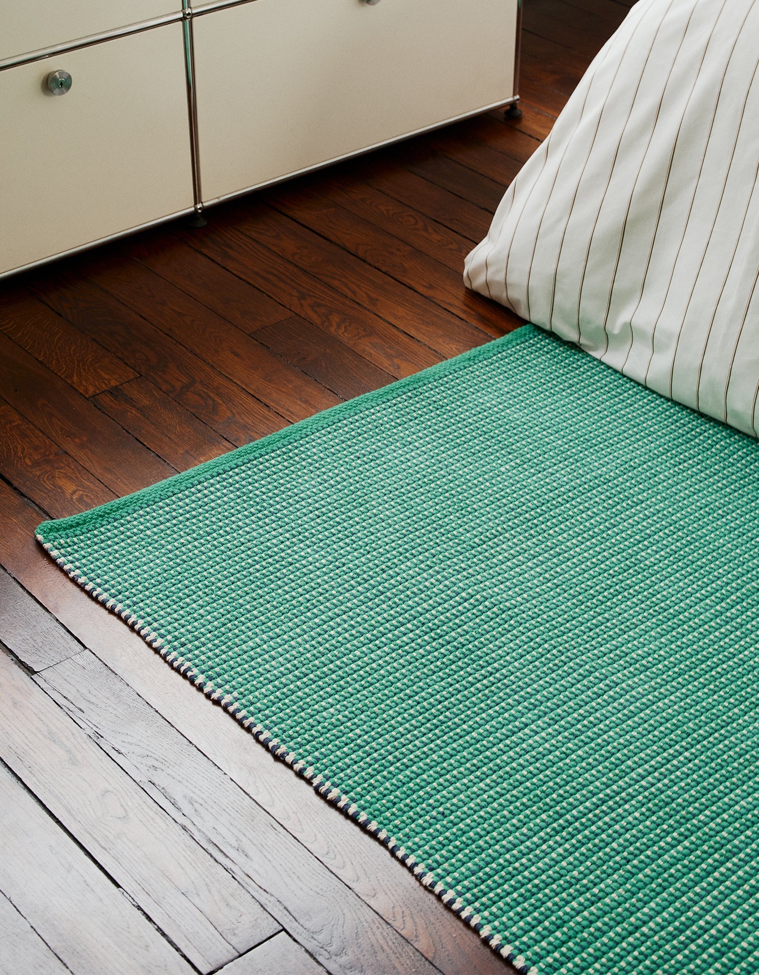 Tapis tressé en coton - Vert