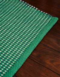 Tapis tressé en coton - Vert