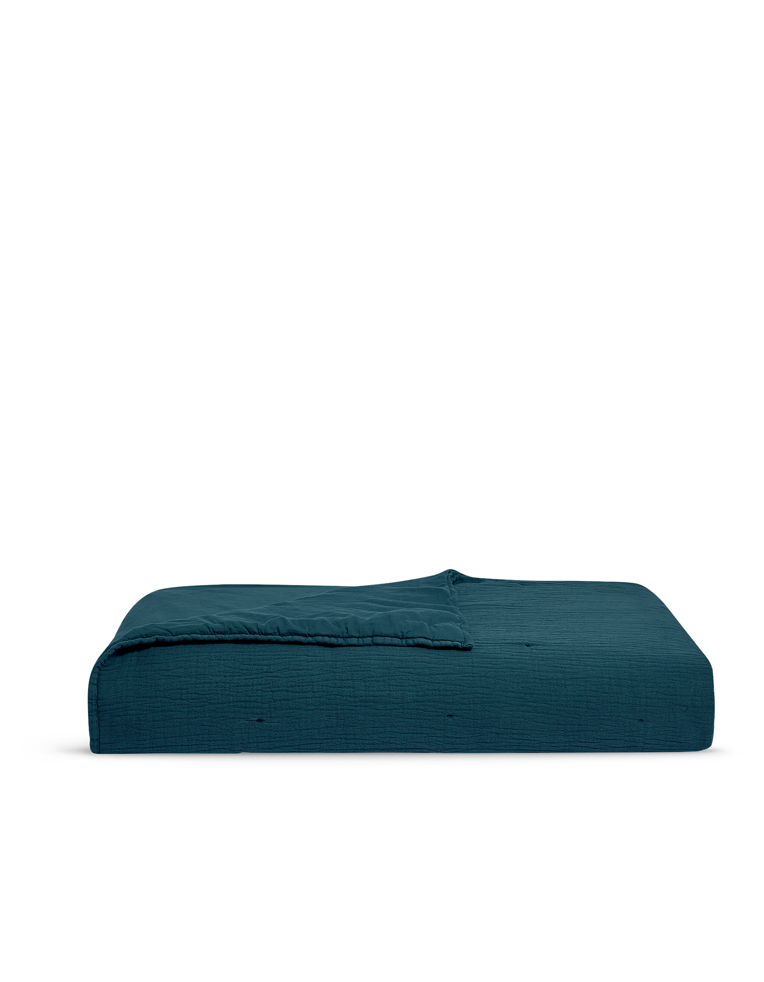 Couvre-lit Boutis en satin de coton lavé - Bleu Minéral