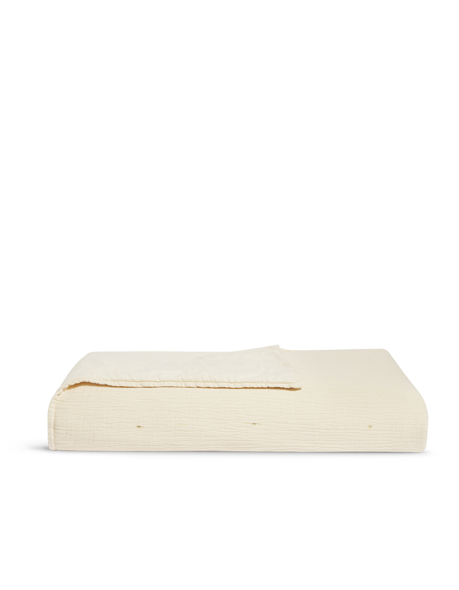 Couvre-lit Boutis en satin de coton lavé - Crème
