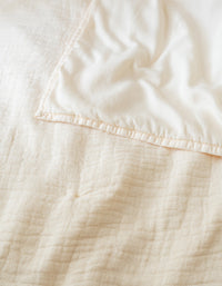 Couvre-lit Boutis en satin de coton lavé - Crème