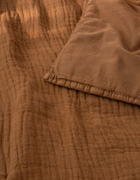 Couvre-lit Boutis en satin de coton lavé - Noisette