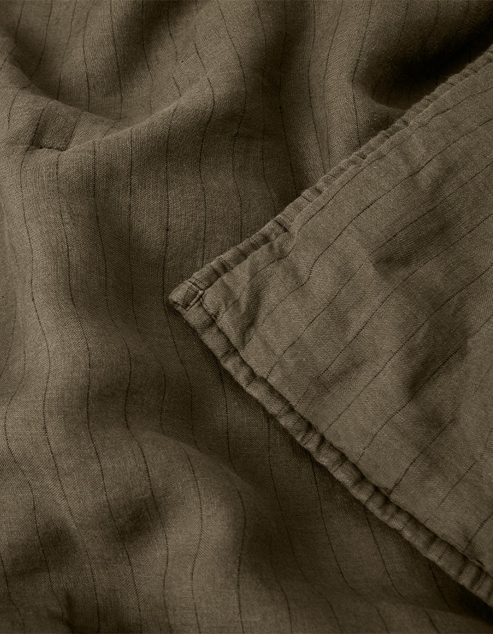 Soft throw in washed linen - Khaki
