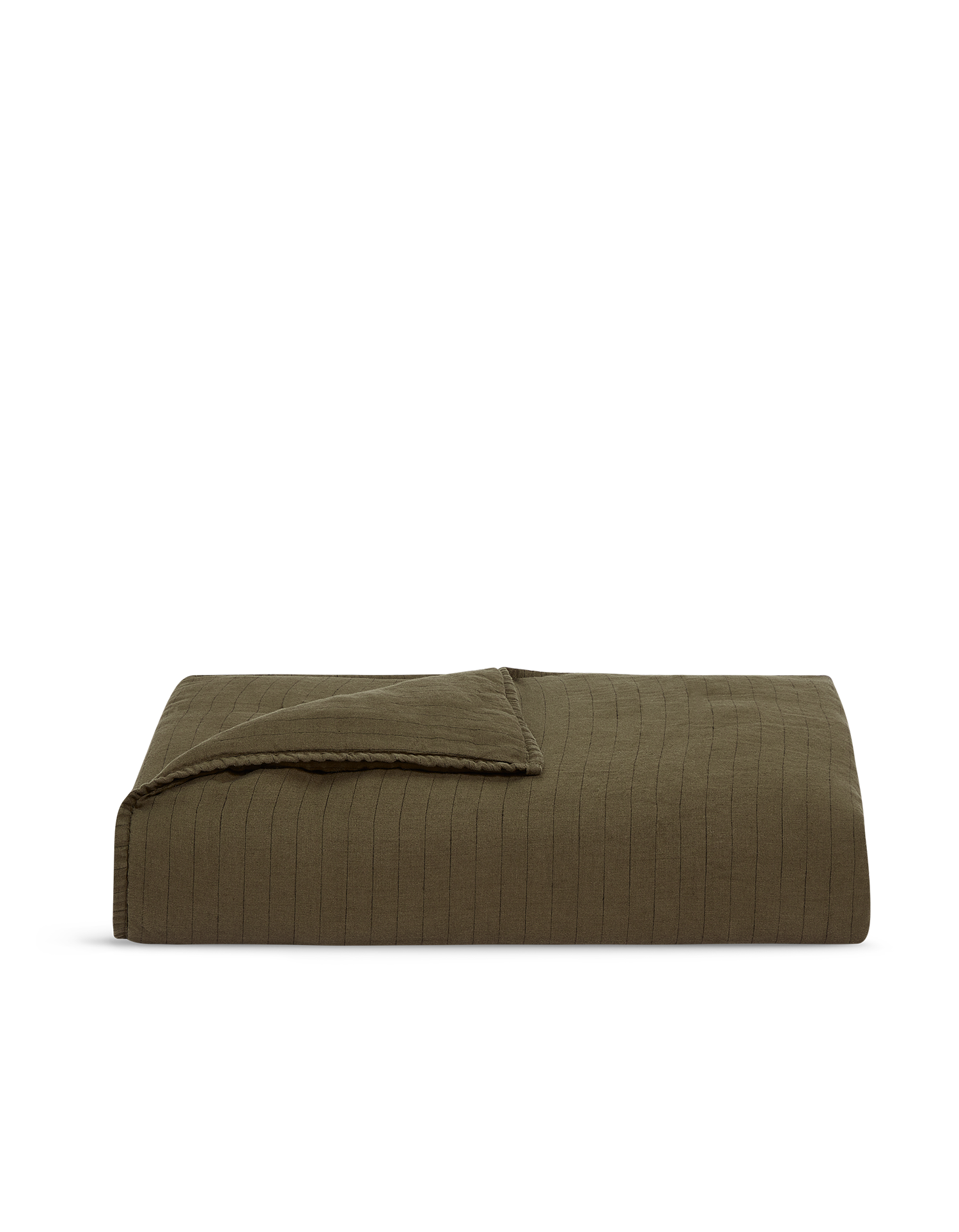 Soft throw in washed linen - Khaki