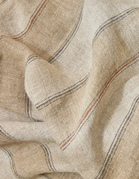 Plaid à fines rayures en lin - Naturel
