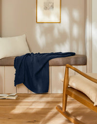4-ply cotton gauze blanket - Navy
