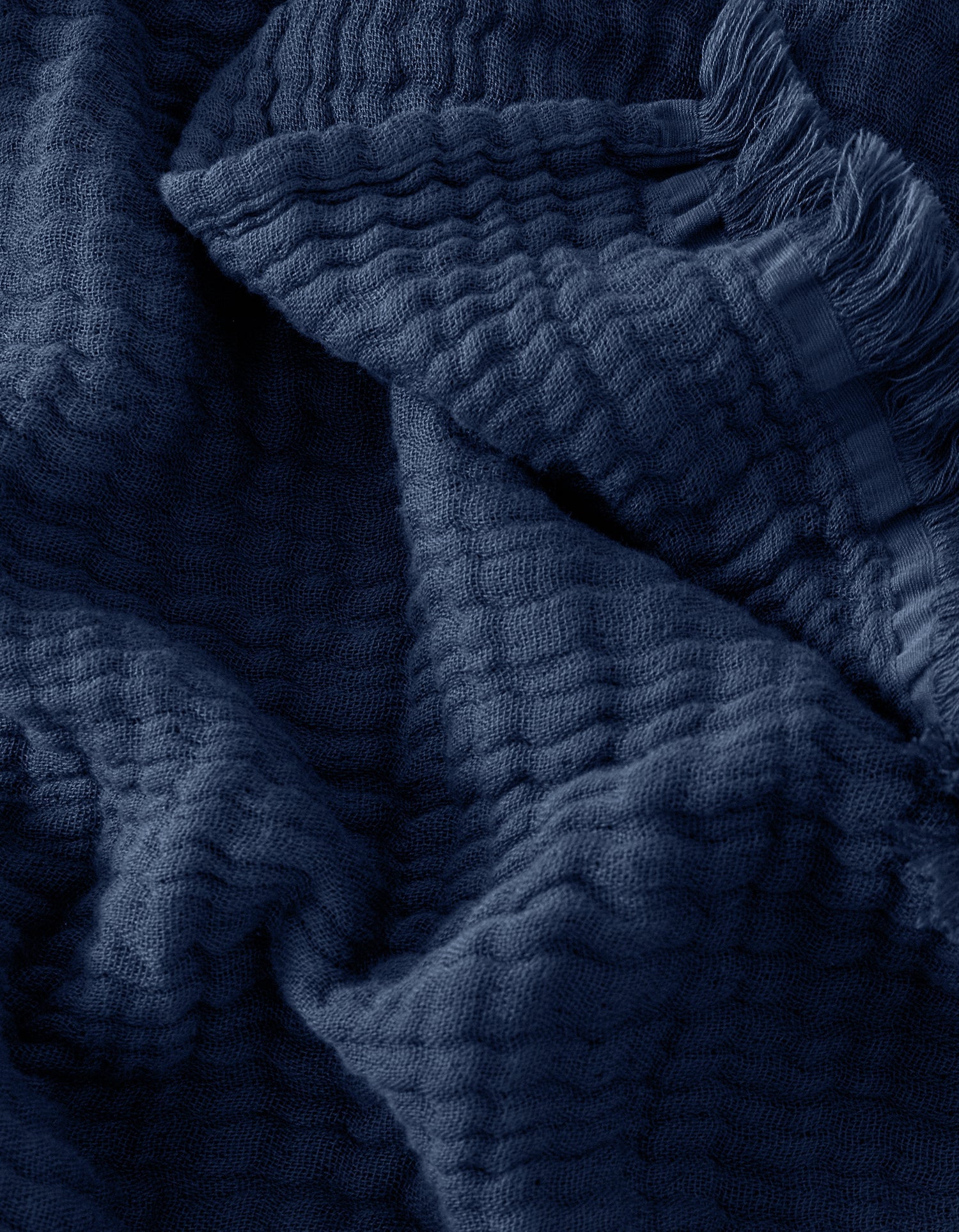 4-ply cotton gauze blanket - Navy
