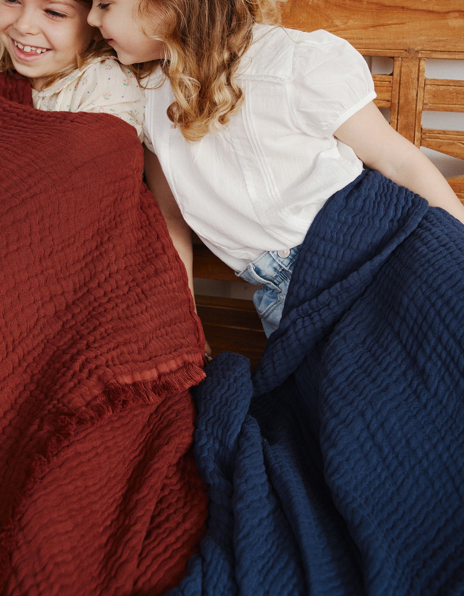 4-ply cotton gauze blanket - Navy