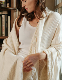 4-ply cotton gauze blanket - Ecru