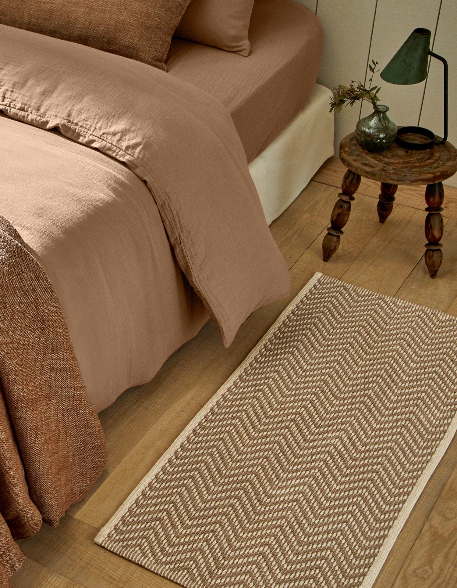 Tapis tissé en coton - Moka
