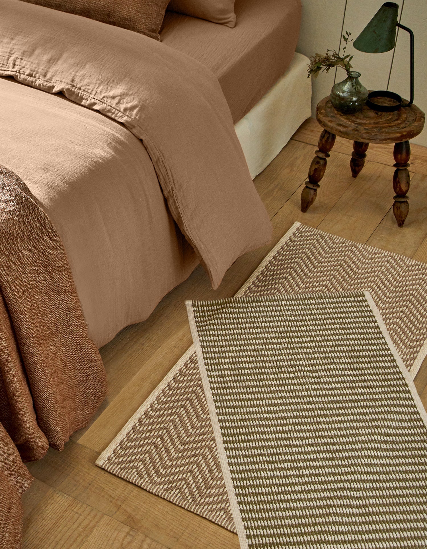 Tapis tissé en coton - Moka