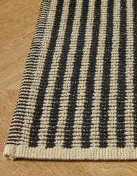 Tapis tissé en coton - Noir