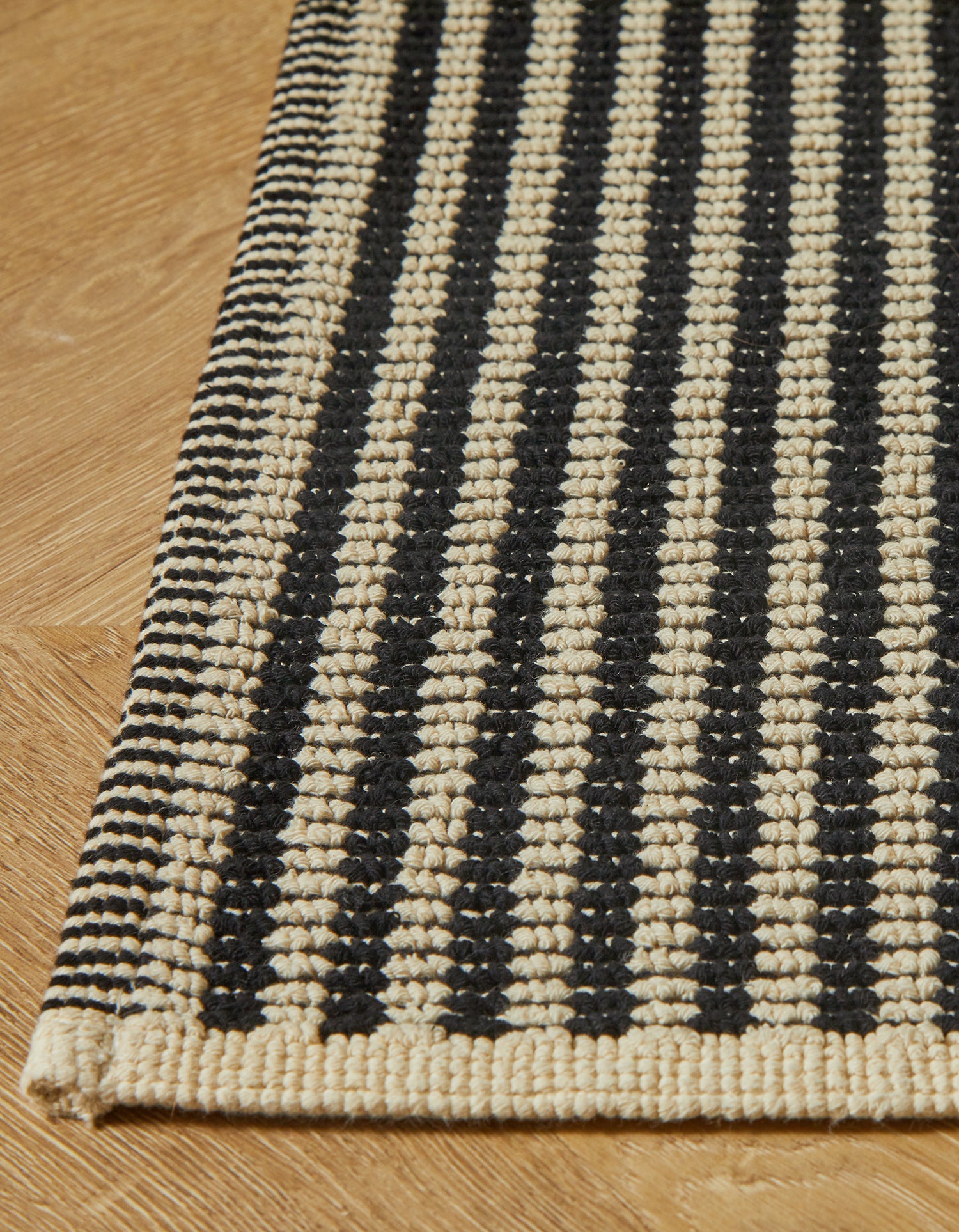 Tapis tissé en coton - Noir