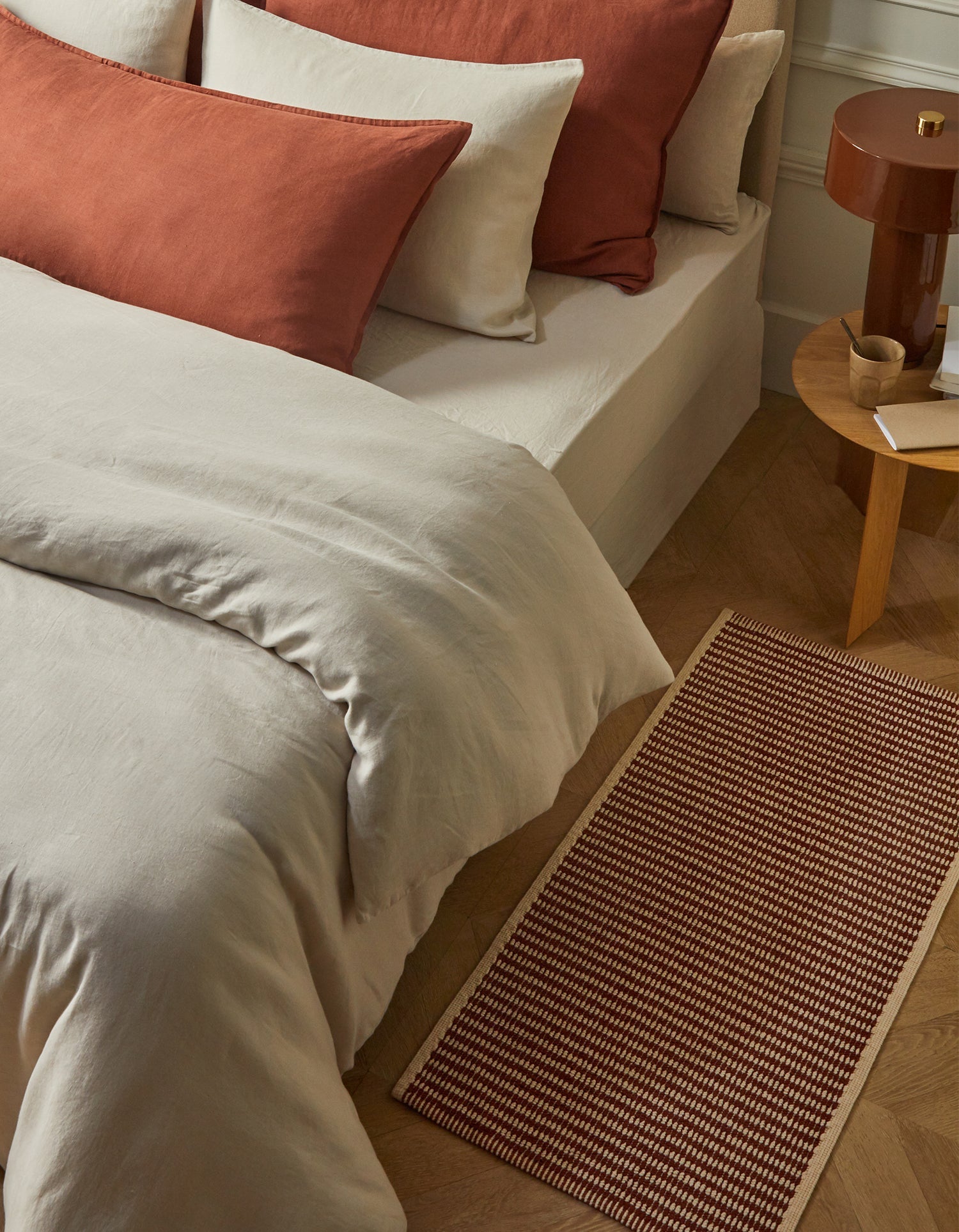 Tapis tissé en coton - Terracotta