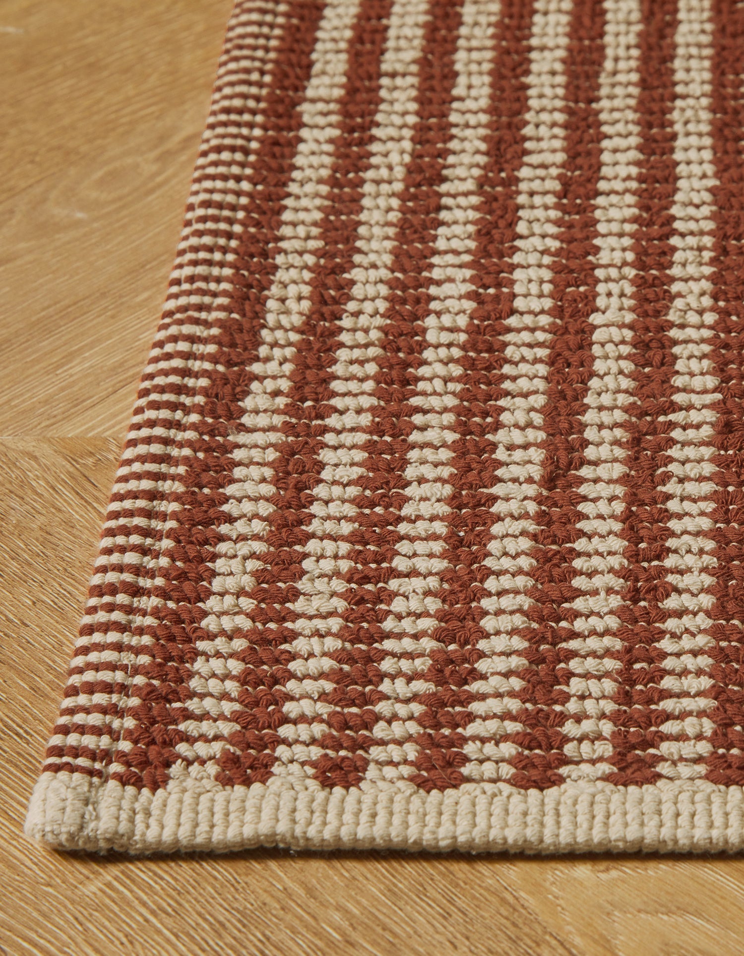 Tapis tissé en coton - Terracotta