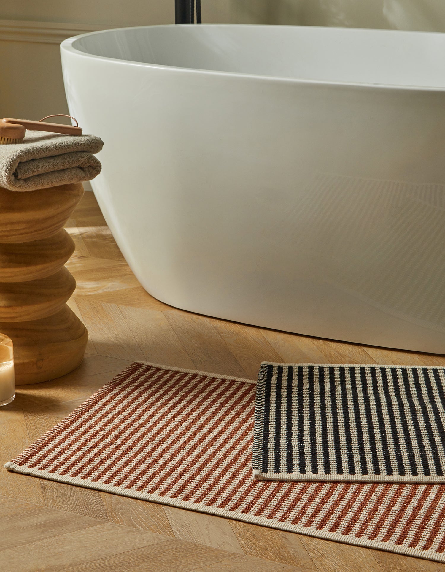 Tapis tissé en coton - Terracotta
