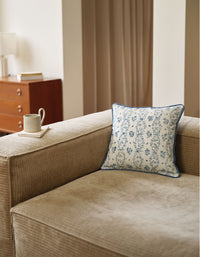 Housse de coussin en coton - Campagne Bleue