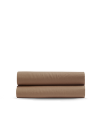 Drap housse en satin de coton lavé - Tabac