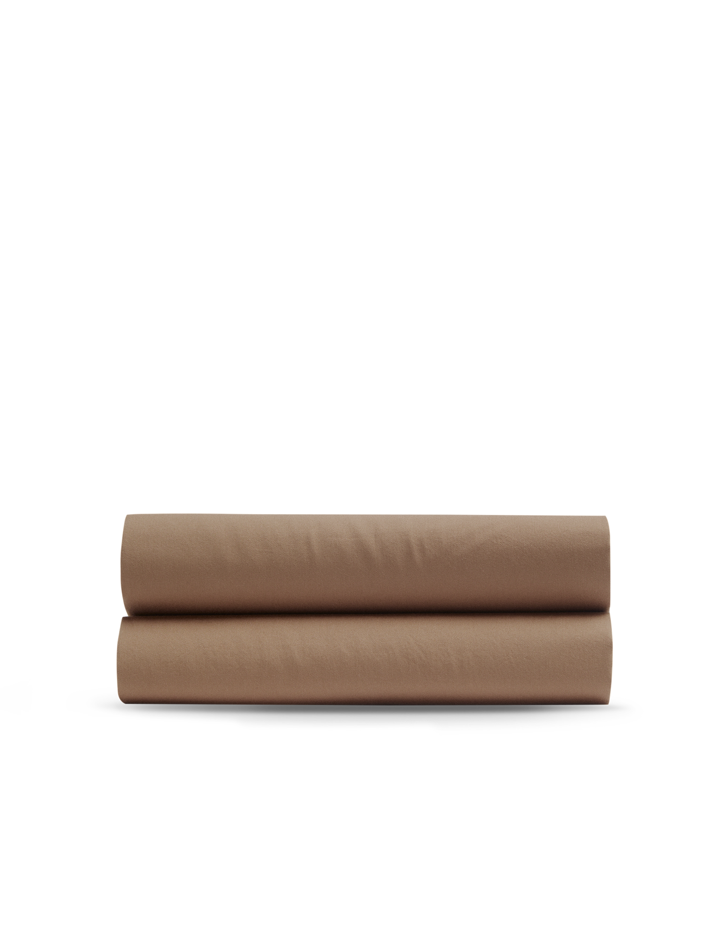 Drap housse en satin de coton lavé - Tabac