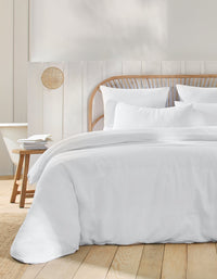 Drap housse en gaze de coton double épaisseur - Blanc
