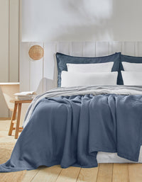 Housse de couette en gaze de coton double épaisseur - Blanc