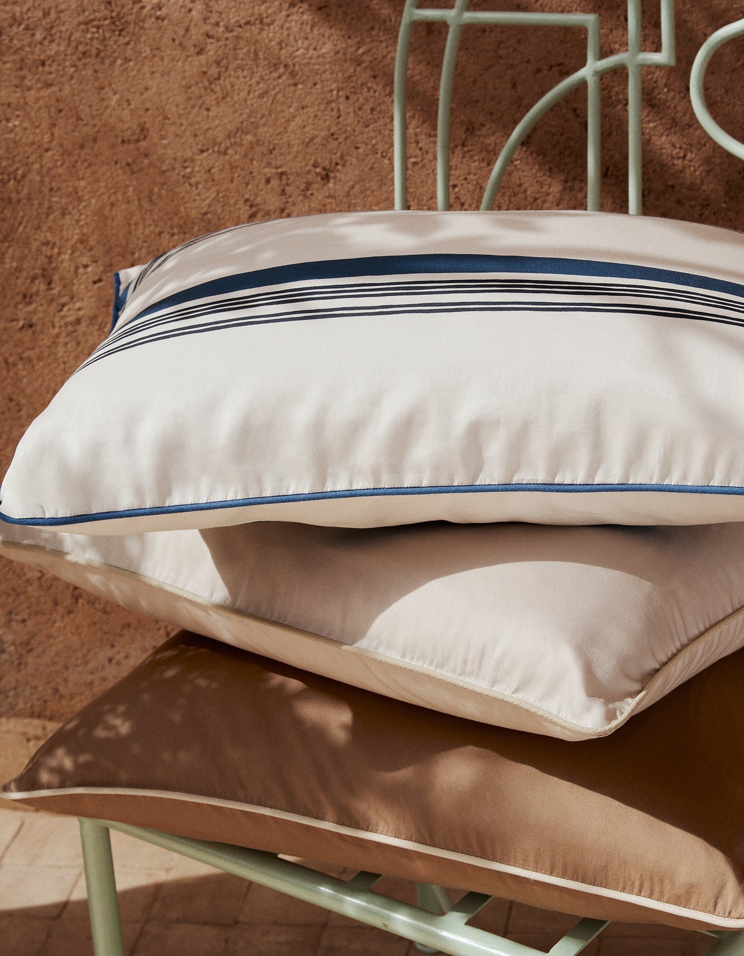 Taies d'oreiller en satin de coton lavé - Dune