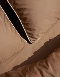 Taies d'oreiller en satin de coton lavé - Tabac