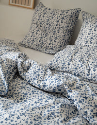 Taies d'oreiller en percale de coton - Fleur Aquarelle