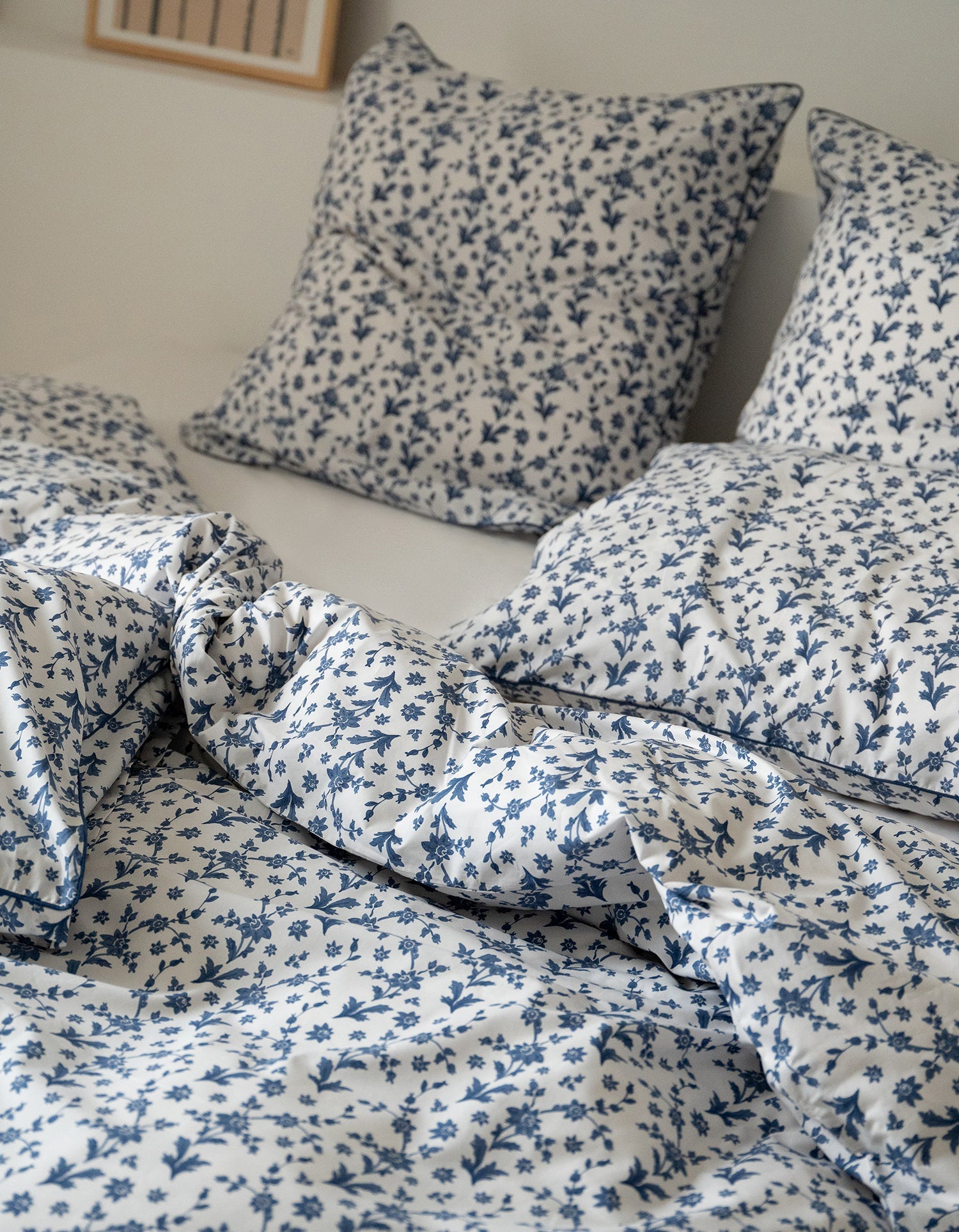 Housse de couette en percale de coton - Fleur Aquarelle