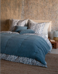 Housse de couette en percale de coton - Fleur Aquarelle