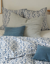 Taies d'oreiller en percale de coton - Fleur Aquarelle