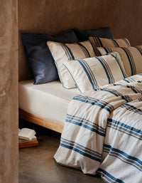 Drap housse en satin de coton lavé - Ivoire