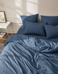 Housse de couette en percale de coton - Bleu