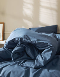 Housse de couette en percale de coton - Bleu